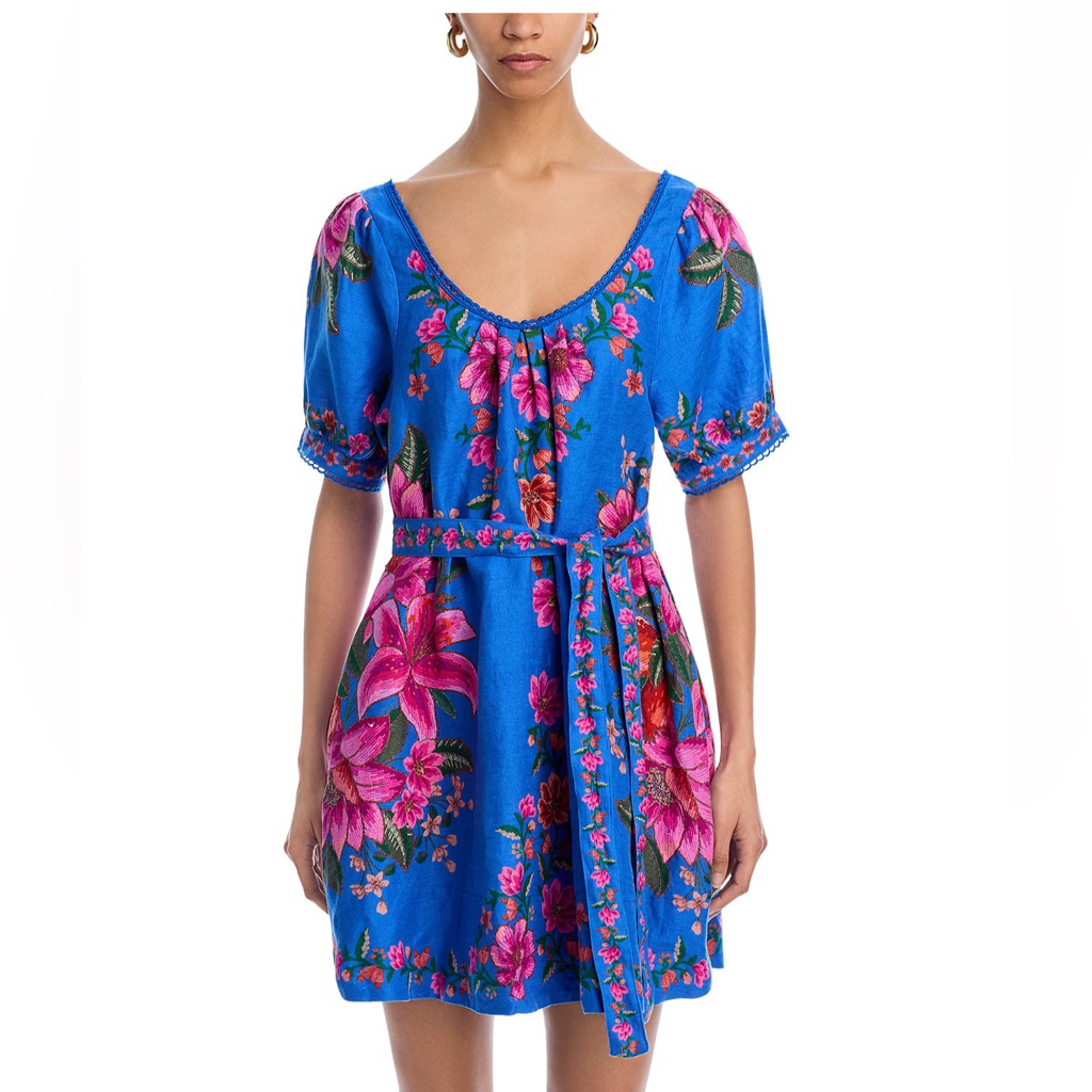 Farm Rio Blue Fruit Scarf Dress